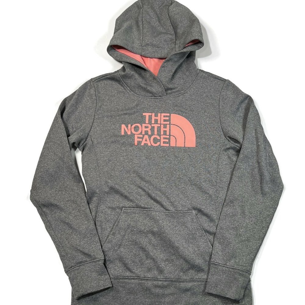 The North Face‎ Fave Pullover Hoodie Womens Small Gray Sweatshirt A6S1 Dome Logo